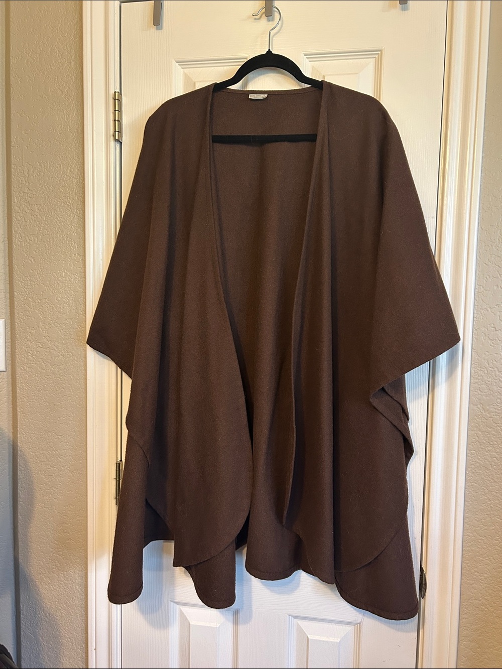 Brown Open-Front Women’s Poncho Coat